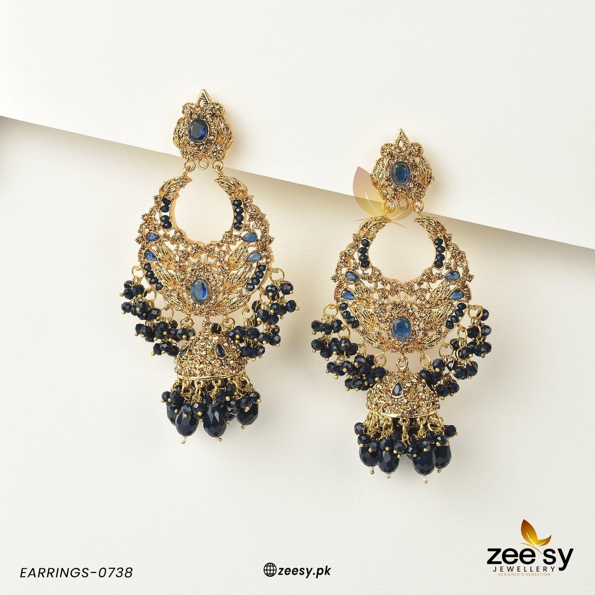Earrings-0738 -  Zeesy Earrings - Original Designer Dress - House of Maryam