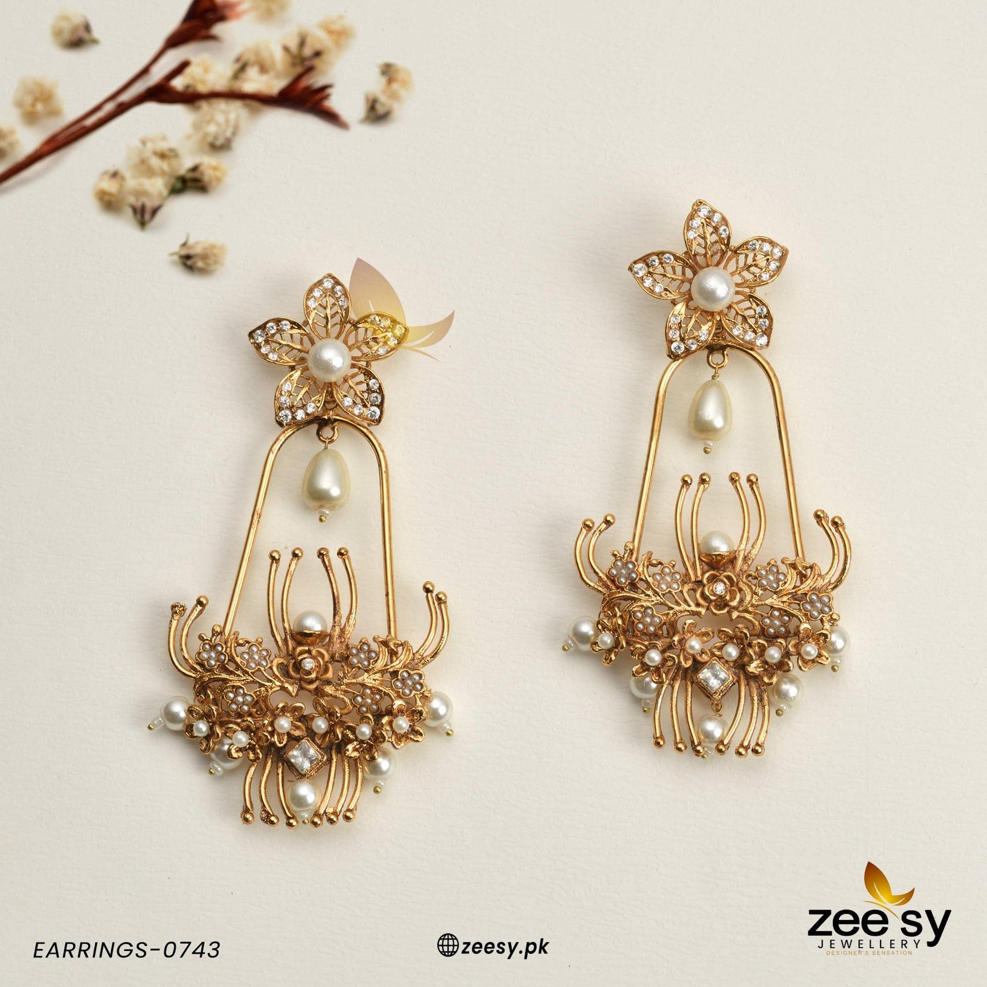 Earrings-0743 -  Zeesy Earrings - Original Designer Dress - House of Maryam