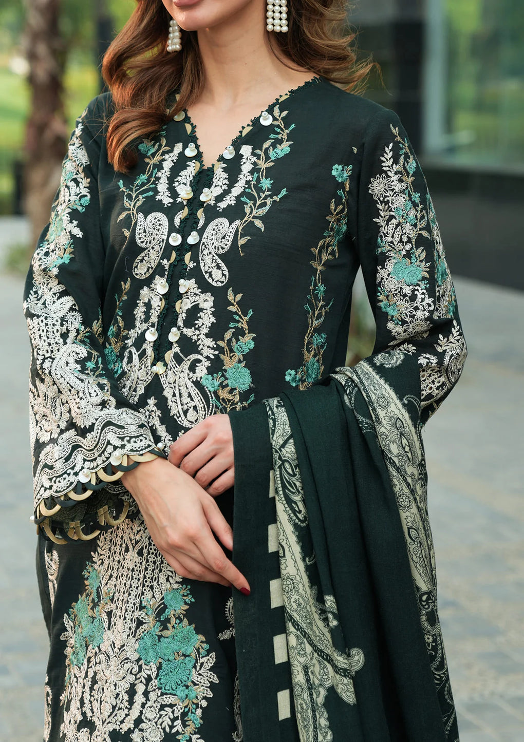 Elaf Premium | Winter Pashmina Shawl Collection | EPW-2A Sweet Harmony -  Elaf Premium Ladies Clothes - Original Designer Dress - House of Maryam
