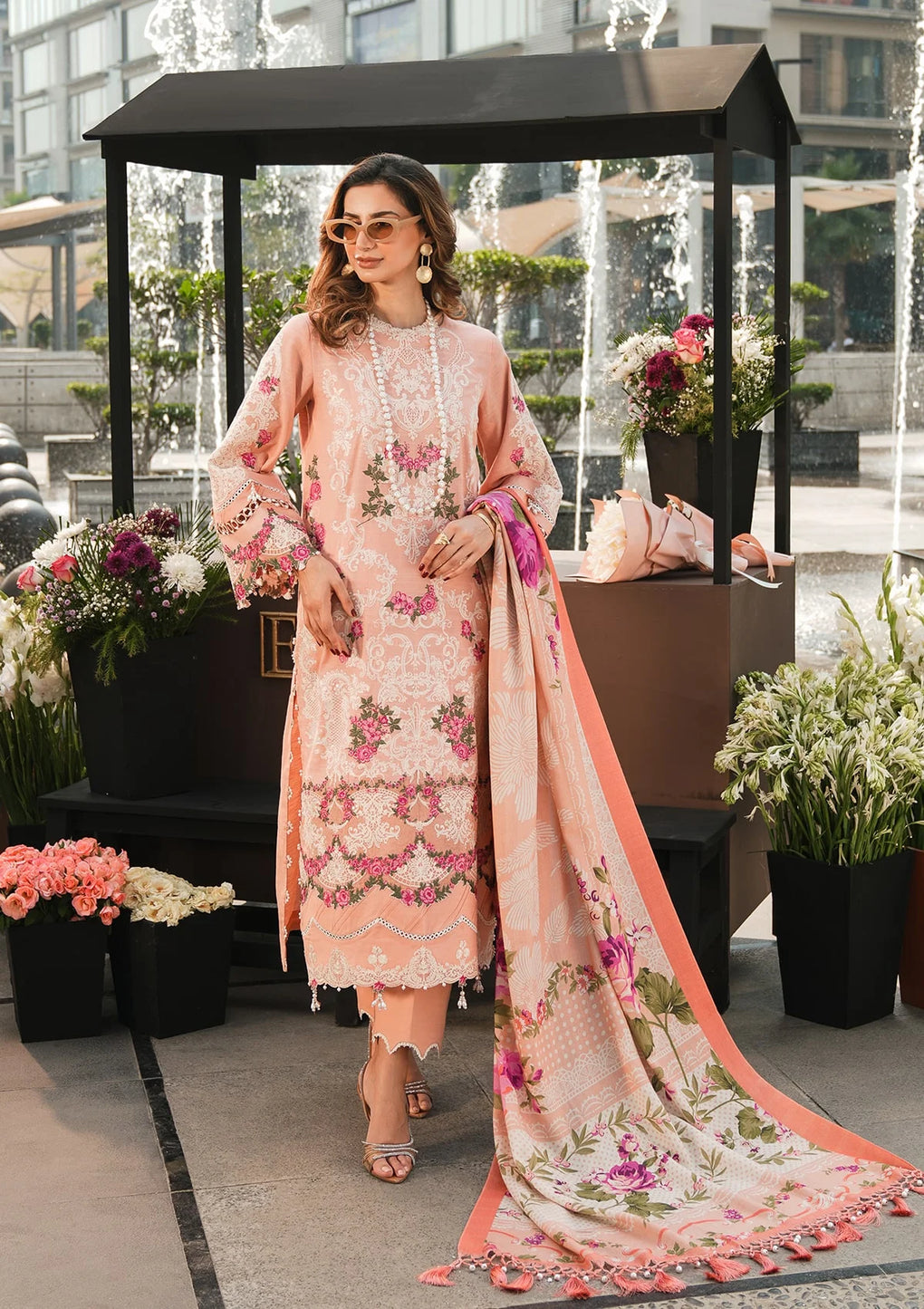 Elaf Premium | Winter Pashmina Shawl Collection | EPW-7B Flourishing Romance -  Elaf Premium Ladies Clothes - Original Designer Dress - House of Maryam