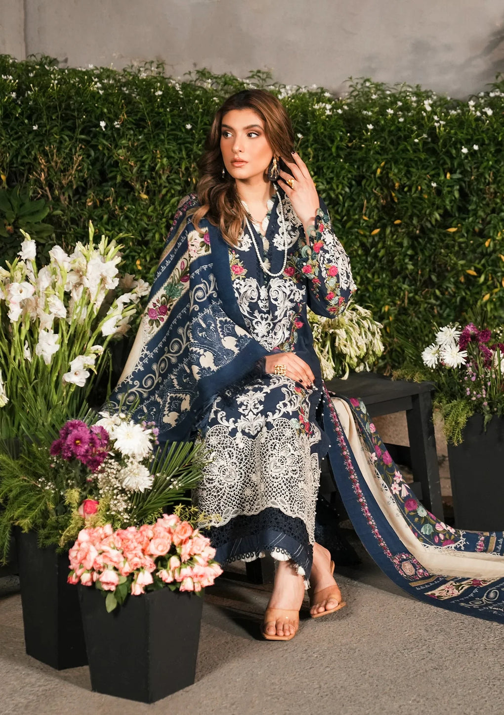 Elaf Premium | Winter Pashmina Shawl Collection | EPW-6B Moonlit Promises -  Elaf Premium Ladies Clothes - Original Designer Dress - House of Maryam
