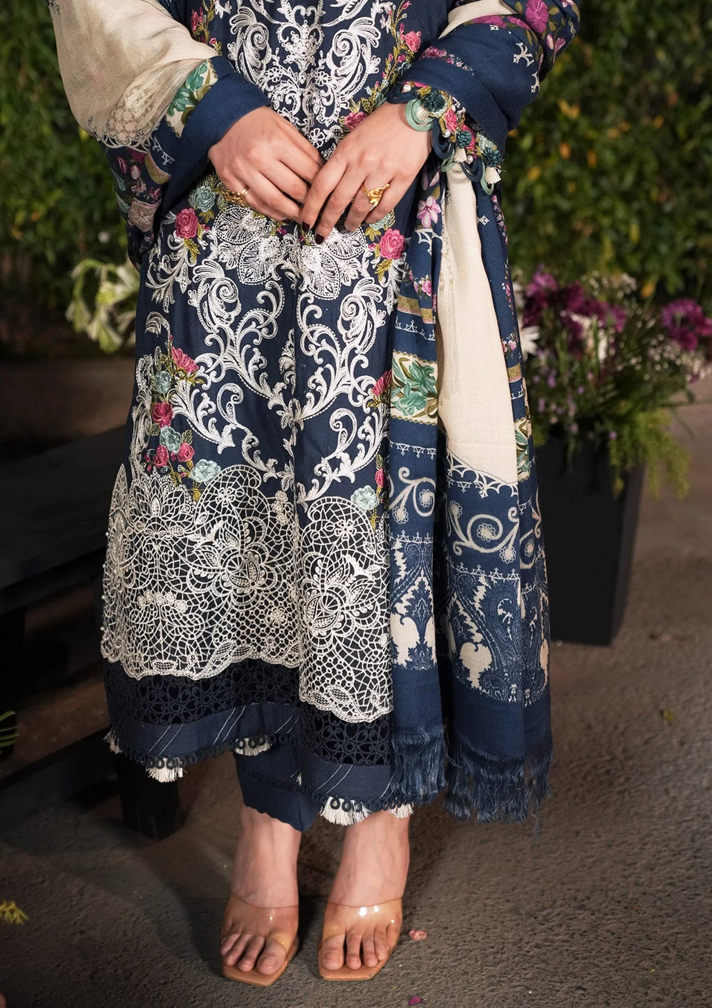 Elaf Premium | Winter Pashmina Shawl Collection | EPW-6B Moonlit Promises -  Elaf Premium Ladies Clothes - Original Designer Dress - House of Maryam