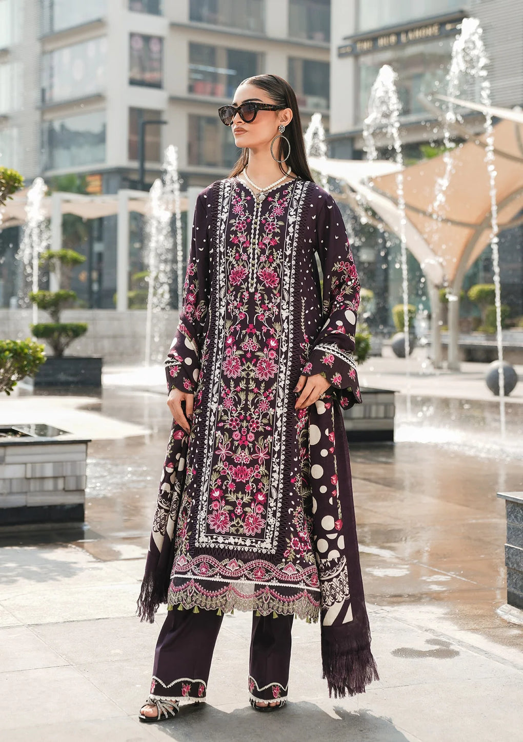 Elaf Premium | Winter Pashmina Shawl Collection | EPW-8A Warm Embrace -  Elaf Premium Ladies Clothes - Original Designer Dress - House of Maryam
