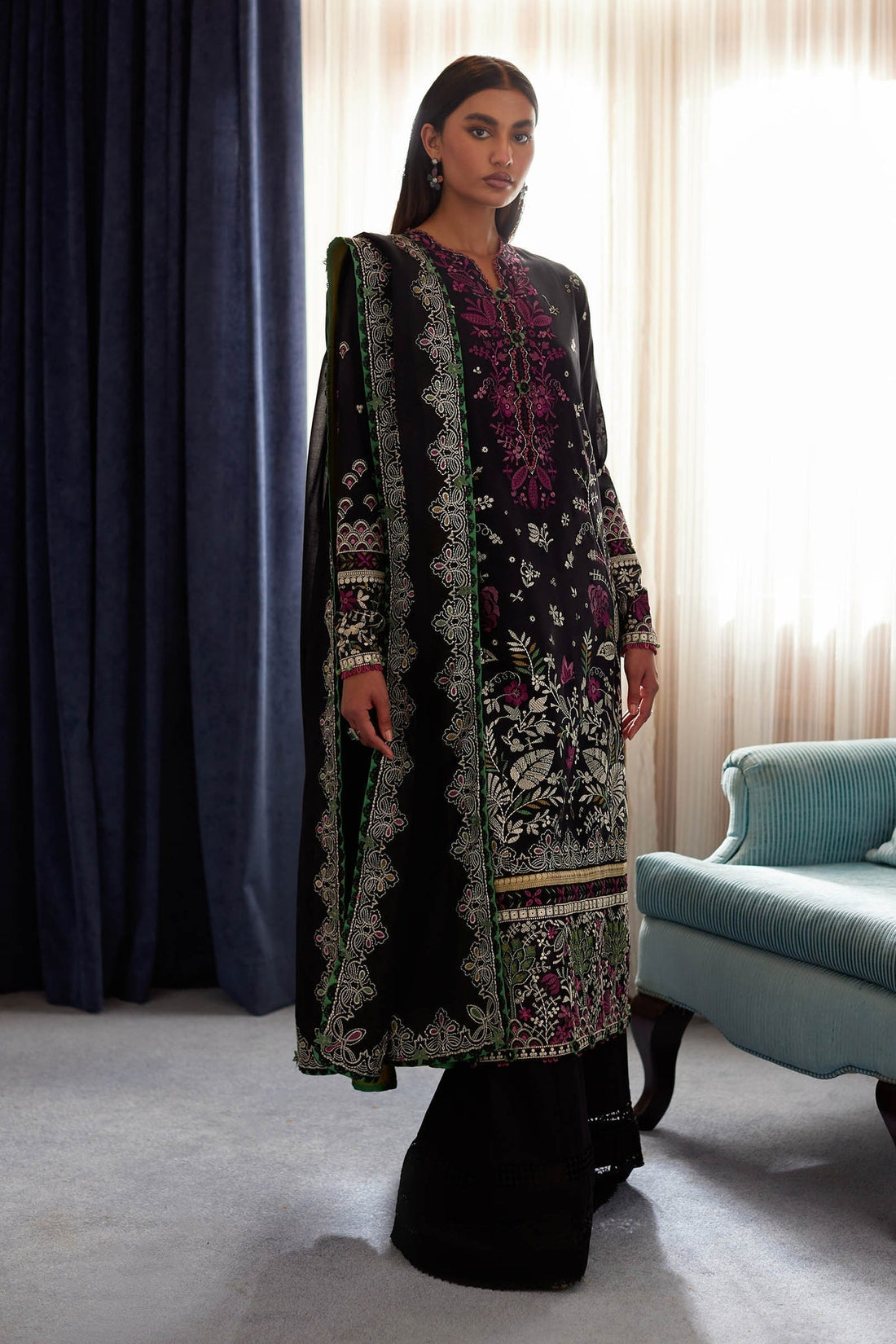 Elan | Lawn24 |QISTINA (EL24-03 B) -  Elan Luxury - Original Designer Dress - House of Maryam