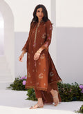 Farah Talib Aziz | Zaza Luxe Pret 24 | NOEMIE CHOCOLATE EMBROIDERED RAW SILK SHIRT AND DUPATTA -  Farah Talib Aziz Luxury - Original Designer Dress - House of Maryam