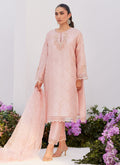 Farah Talib Aziz | Zaza Luxe Pret 24 | BEBE BLUSH PINK EMBELLISHED RAW SILK KURTA SHIRT AND DUPATTA -  Farah Talib Aziz Luxury - Original Designer Dress - House of Maryam