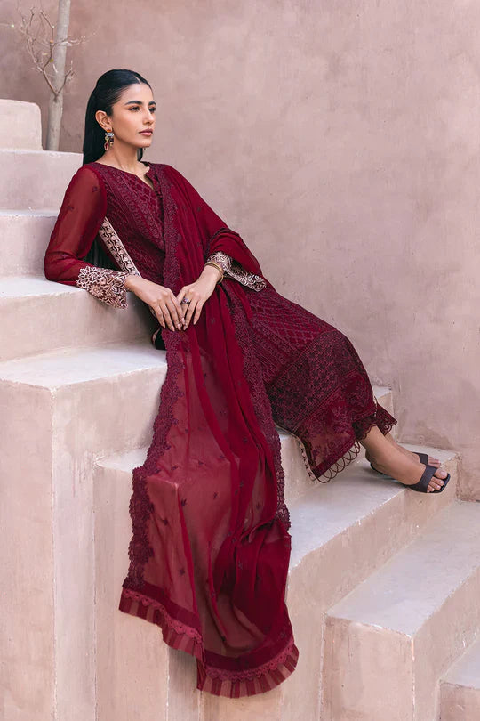 Azure | Embroidered Ensembles 3 Pcs | Fire Lily -  Azure Formal - Original Designer Dress - House of Maryam