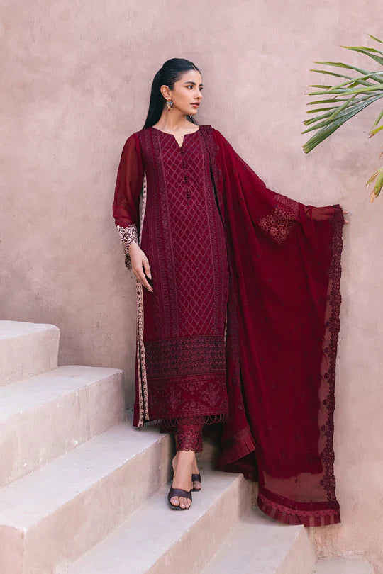 Azure | Embroidered Ensembles 3 Pcs | Fire Lily -  Azure Formal - Original Designer Dress - House of Maryam