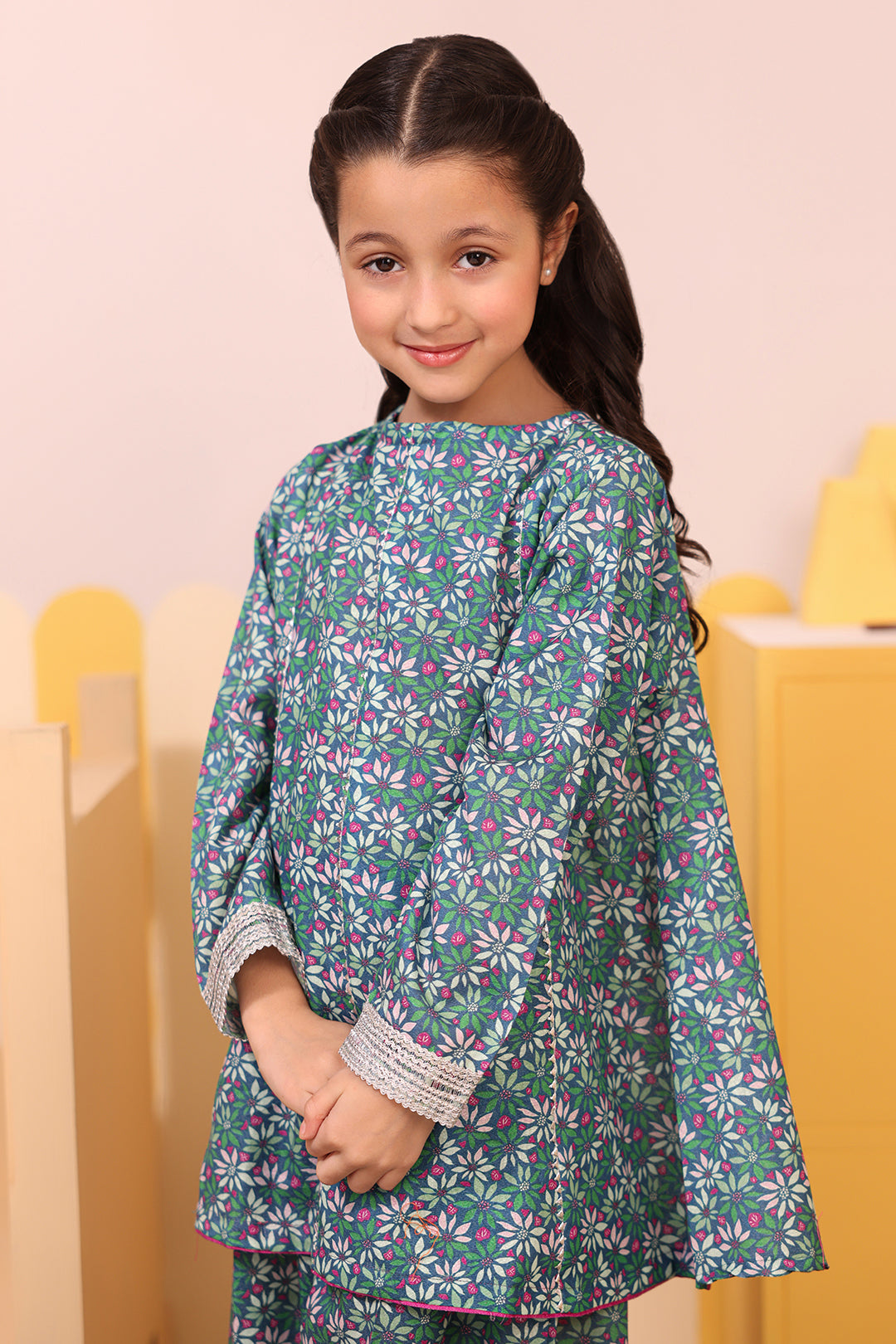 Zellbury Girls | 2 Piece Karandi | Kurta Trouser - 2762 -  Zellbury Girls Essential Pret - Original Designer Dress - House of Maryam