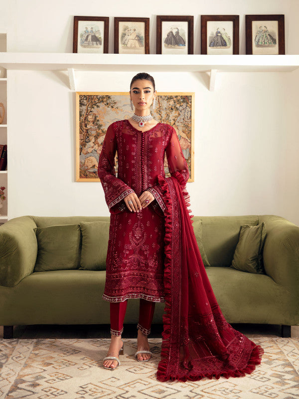 Gulaal | Embroidered Chiffon 23 | RUBY GL-EC-23V1-02 -  Gulaal Formal - Original Designer Dress - House of Maryam