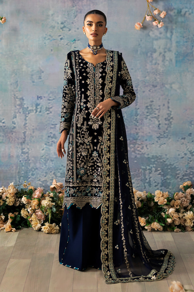 Gulaal | Celeste Velvet 24 | Azure -  Gulaal Ladies Clothes - Original Designer Dress - House of Maryam