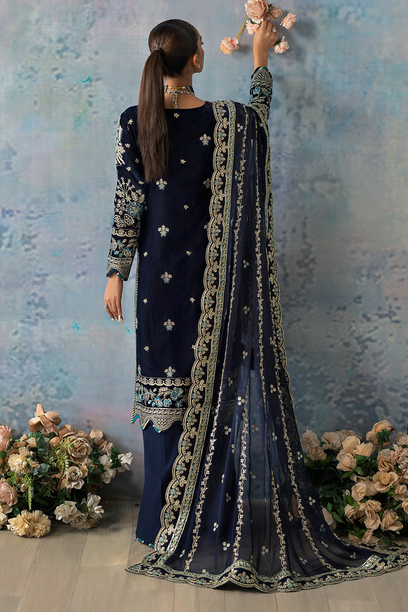Gulaal | Celeste Velvet 24 | Azure -  Gulaal Ladies Clothes - Original Designer Dress - House of Maryam