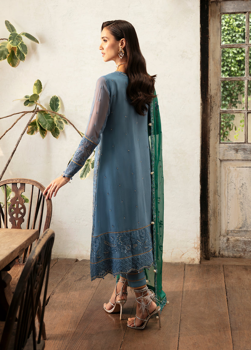 Gulaal | Embroidered Chiffon Eid Collection | HELIA -  Gulaal Formal - Original Designer Dress - House of Maryam
