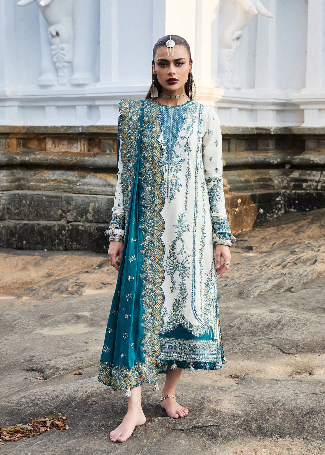 Hussain Rehar | Luxury Lawn 25 | Veil -  Hussain Rehar Ladies Clothes - Original Designer Dress - House of Maryam