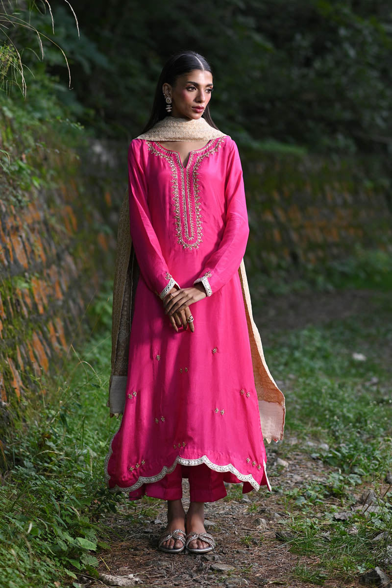 Hue Pret | Farasha Luxury Pret | Fuchsia -  Hue Pret Ladies Clothes - Original Designer Dress - House of Maryam