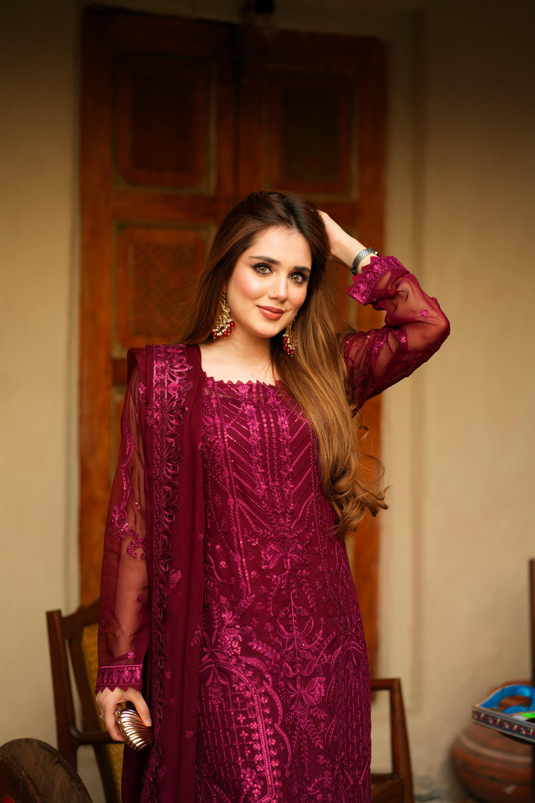 Maryams | Afsaneh Luxury Chiffon | Gulbahar -  Maryams  - Original Designer Dress - House of Maryam