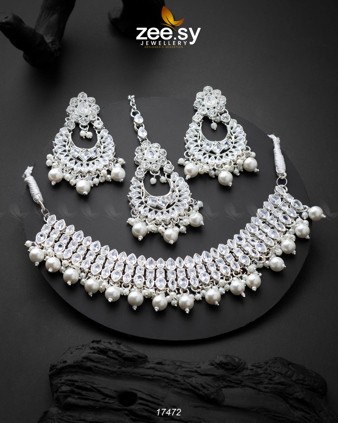 Elisa Silver Necklace -  Zeesy Necklace Sets - Original Designer Dress - House of Maryam