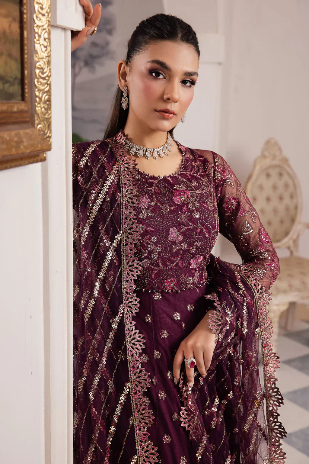 Iznik | Chinnon Chiffon | CC-37 AIDA -  Iznik Formal - Original Designer Dress - House of Maryam