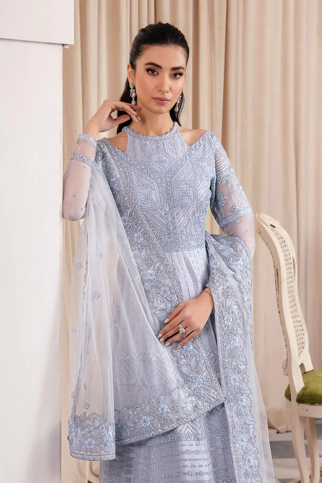 Iznik | Chinnon Chiffon | CC-38 IZARA -  Iznik Formal - Original Designer Dress - House of Maryam