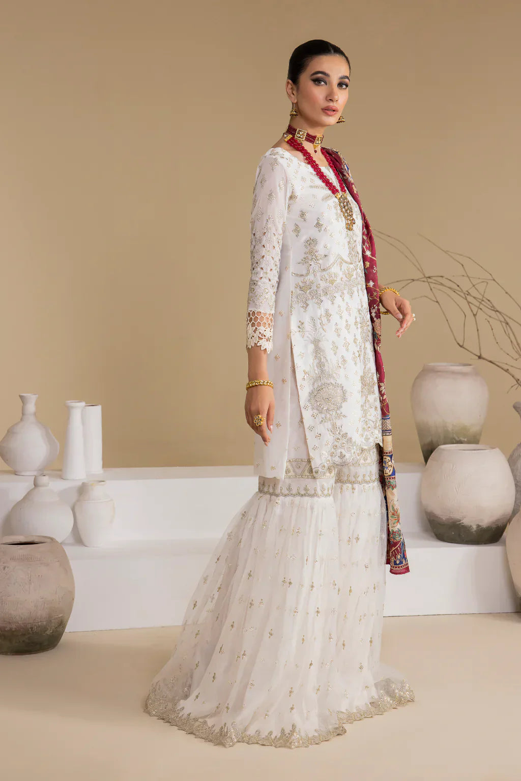 Iznik | Chinnon Chiffon | CC-24 BIANCA -  Iznik Formal - Original Designer Dress - House of Maryam