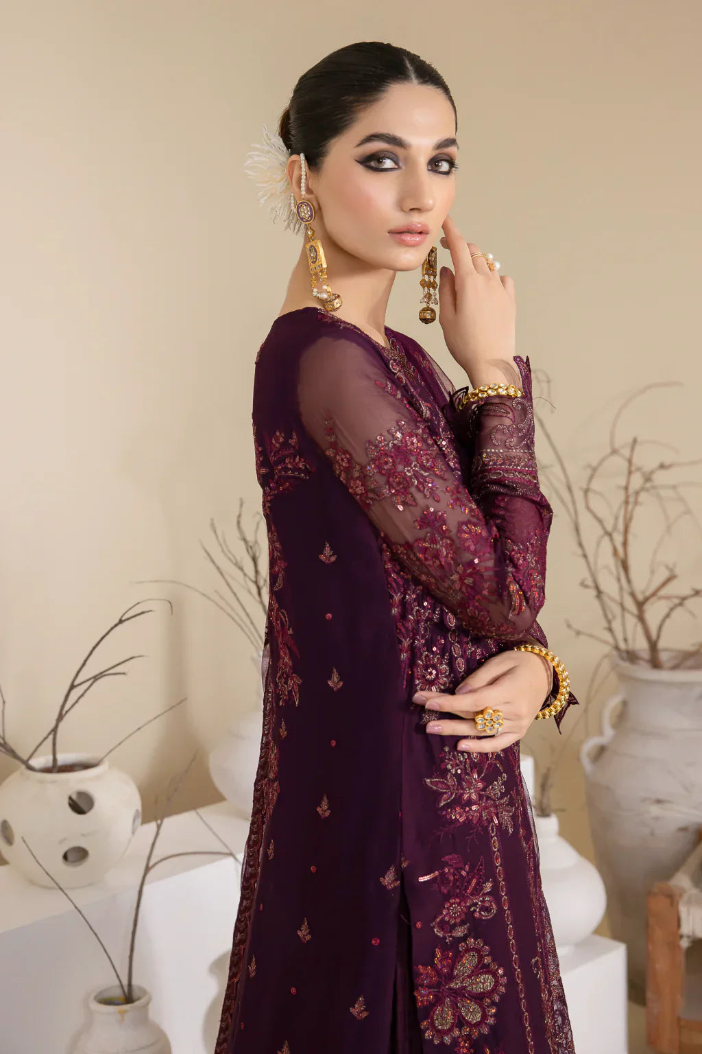 Iznik | Chinnon Chiffon | CC-28 KEEYA -  Iznik Formal - Original Designer Dress - House of Maryam