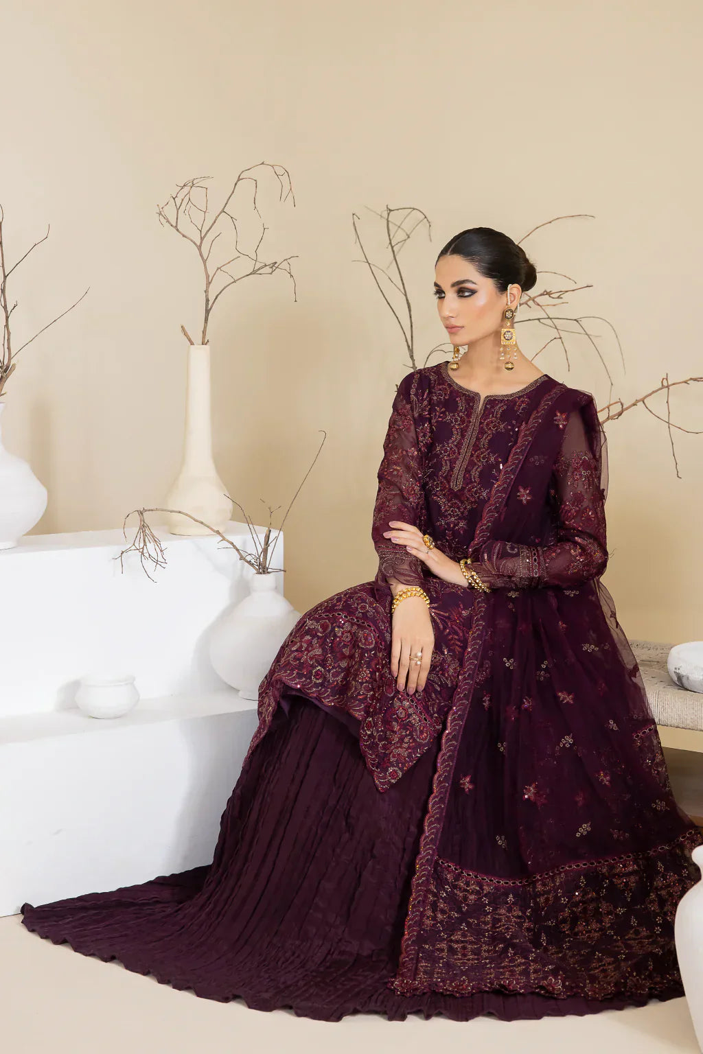 Iznik | Chinnon Chiffon | CC-28 KEEYA -  Iznik Formal - Original Designer Dress - House of Maryam