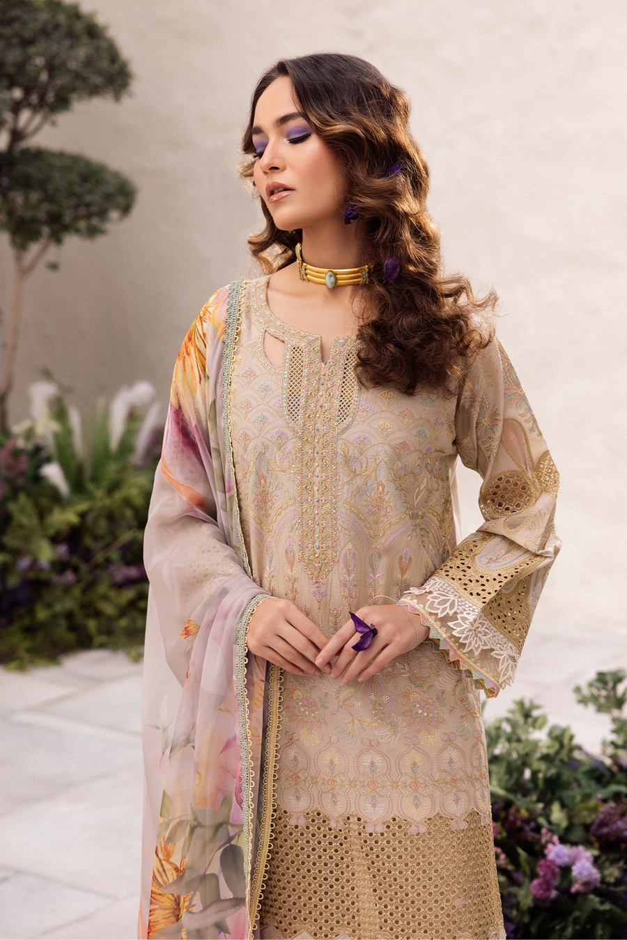 Iznik | Dahlia Embroidered Lawn | DL-03 -  Iznik Luxury - Original Designer Dress - House of Maryam