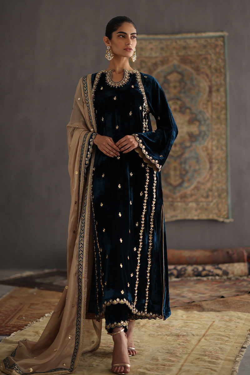 Sana Abbas | Velvet Formals | JOLINE -  Sana Abbas Ladies Clothes - Original Designer Dress - House of Maryam