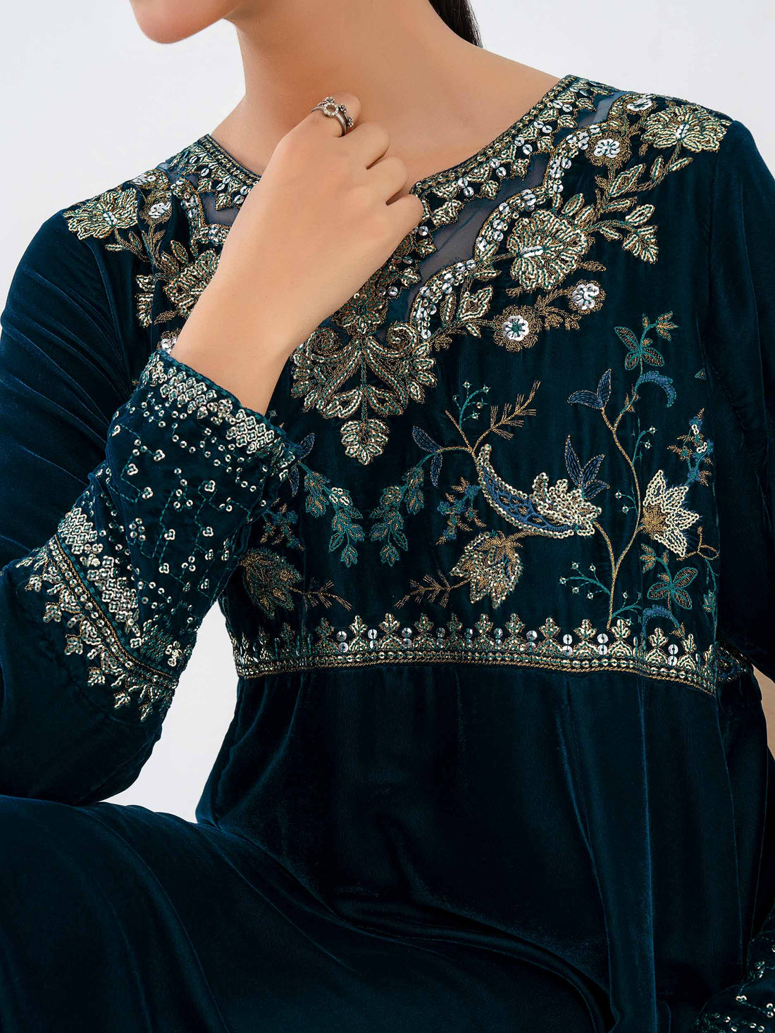 Lime Light | Velvet Pret | V-10 -  Lime Light Ladies Clothes - Original Designer Dress - House of Maryam