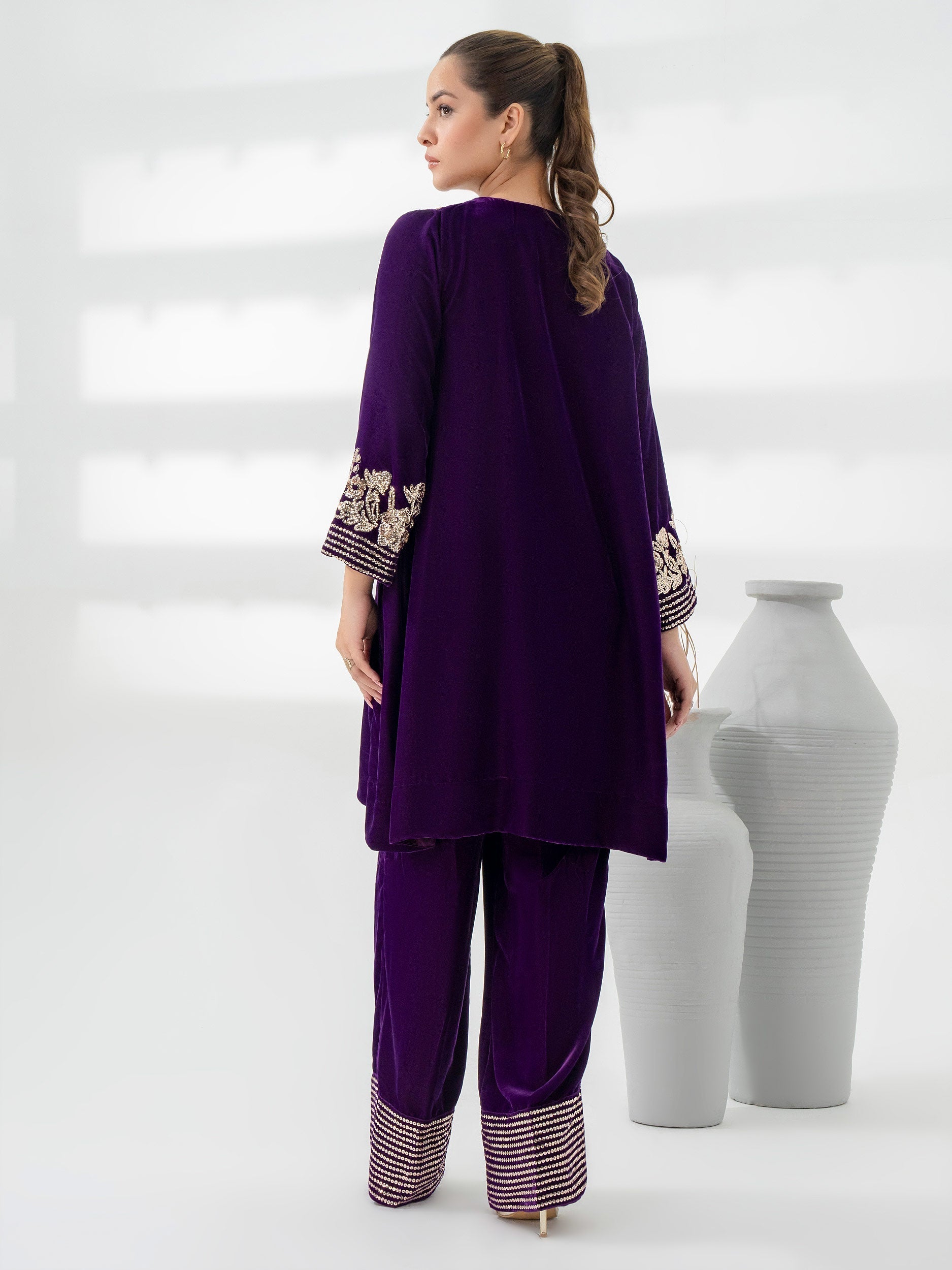 Lime Light | Velvet Pret | V-02 -  Lime Light Ladies Clothes - Original Designer Dress - House of Maryam