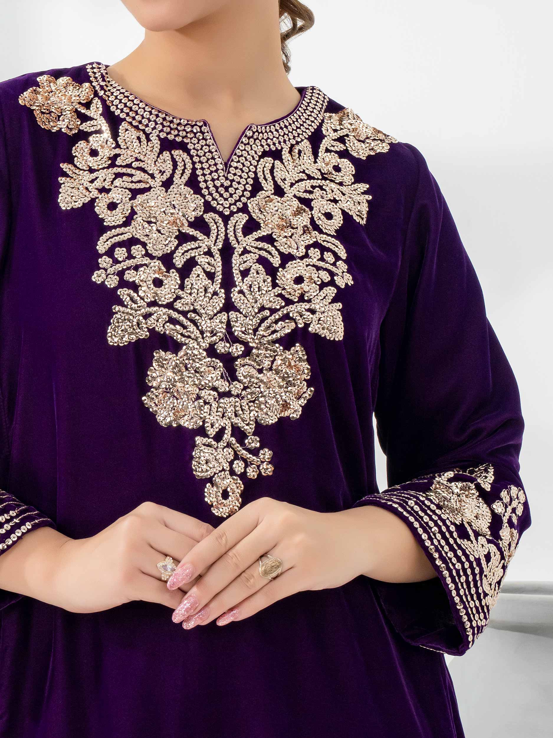 Lime Light | Velvet Pret | V-02 -  Lime Light Ladies Clothes - Original Designer Dress - House of Maryam