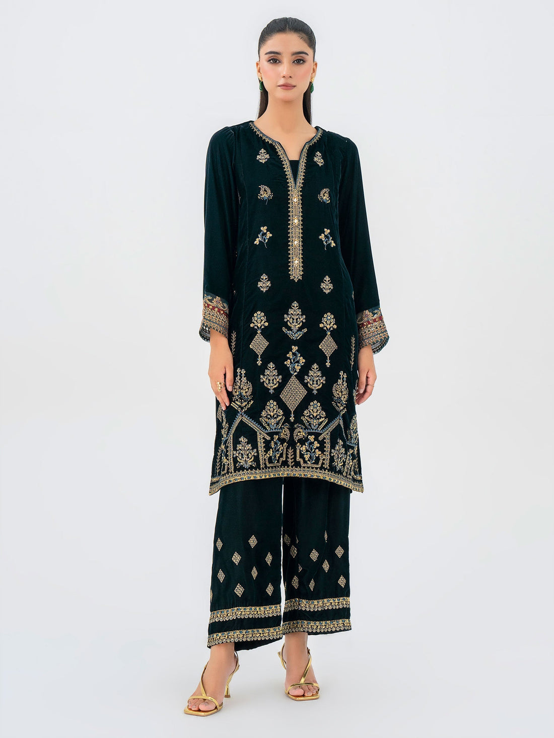 Lime Light | Velvet Pret | V-14 -  Lime Light Ladies Clothes - Original Designer Dress - House of Maryam
