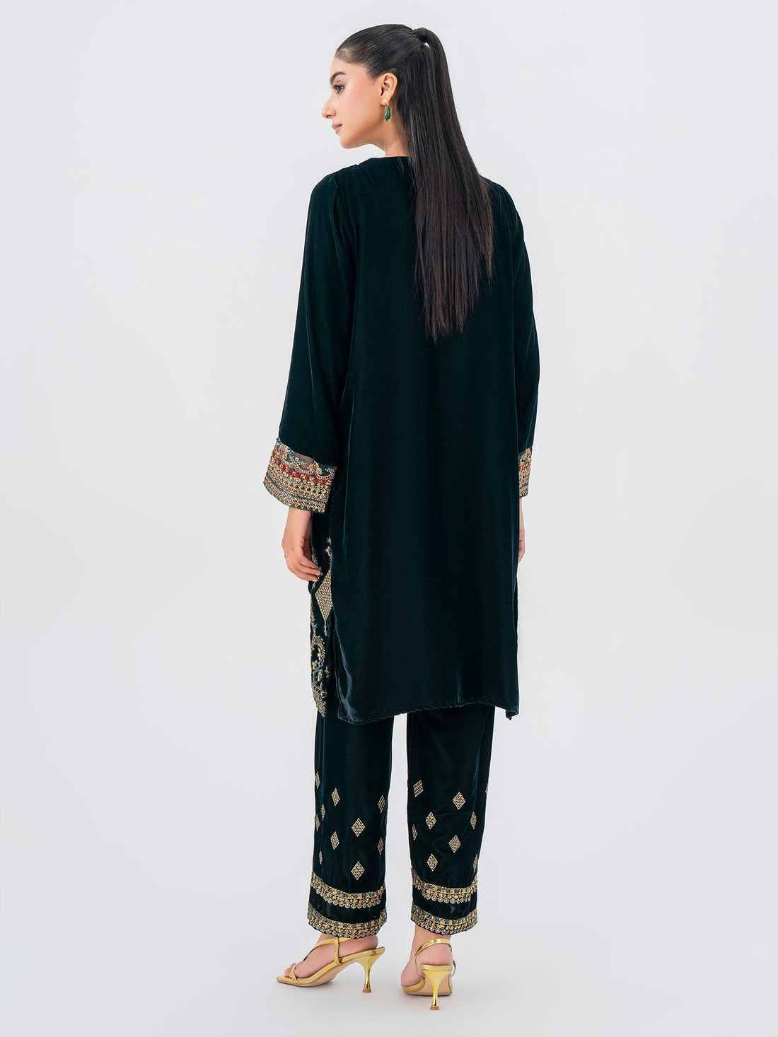 Lime Light | Velvet Pret | V-14 -  Lime Light Ladies Clothes - Original Designer Dress - House of Maryam