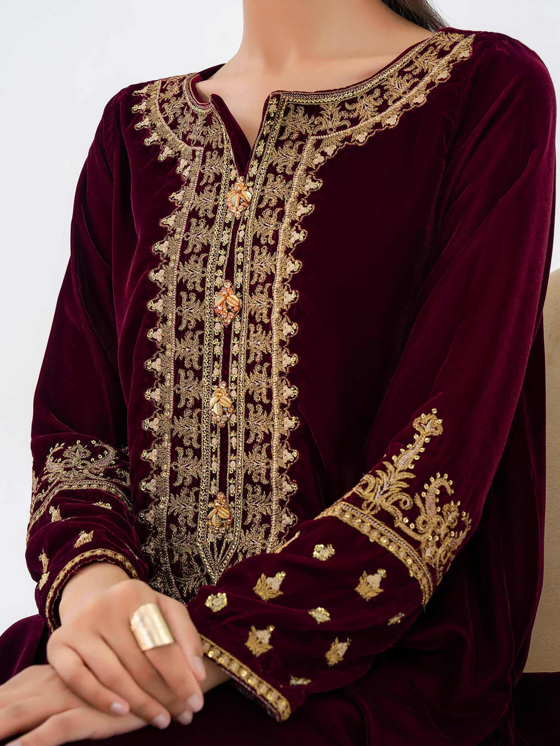 Lime Light | Velvet Pret | V-15 -  Lime Light Ladies Clothes - Original Designer Dress - House of Maryam