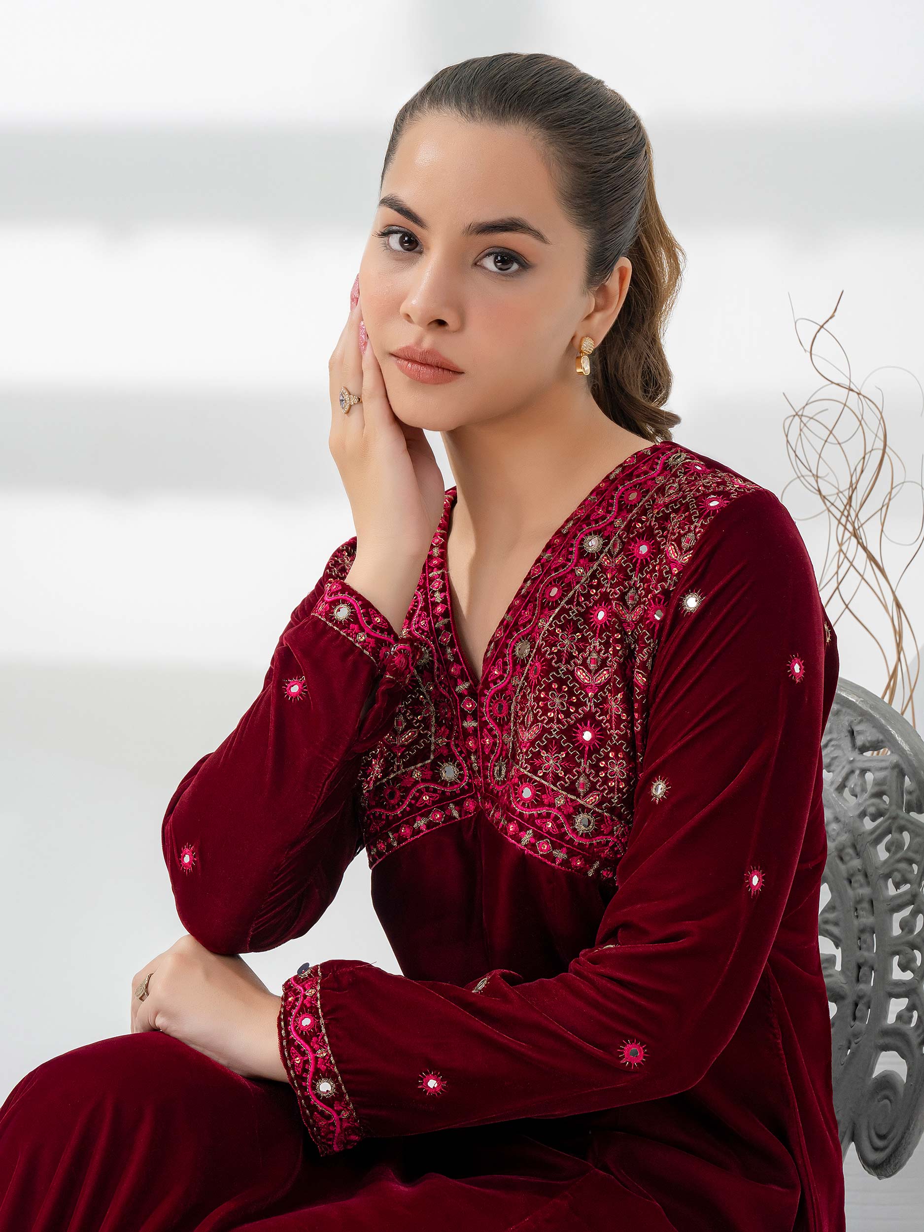 Lime Light | Velvet Pret | V-04 -  Lime Light Ladies Clothes - Original Designer Dress - House of Maryam