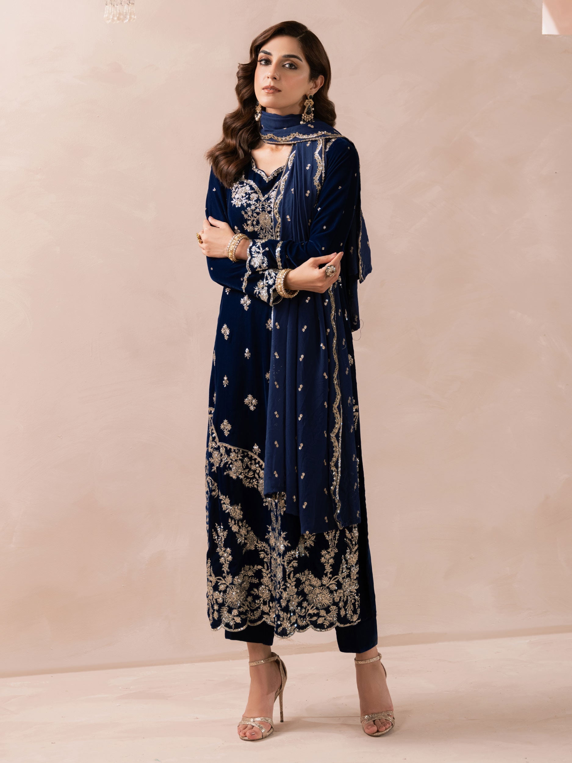 Lime Light | Velvet Pret | V-05 -  Lime Light Ladies Clothes - Original Designer Dress - House of Maryam