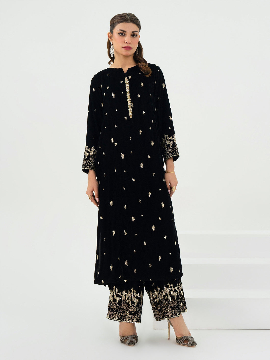 Lime Light | Velvet Pret | V-20 -  Lime Light Ladies Clothes - Original Designer Dress - House of Maryam
