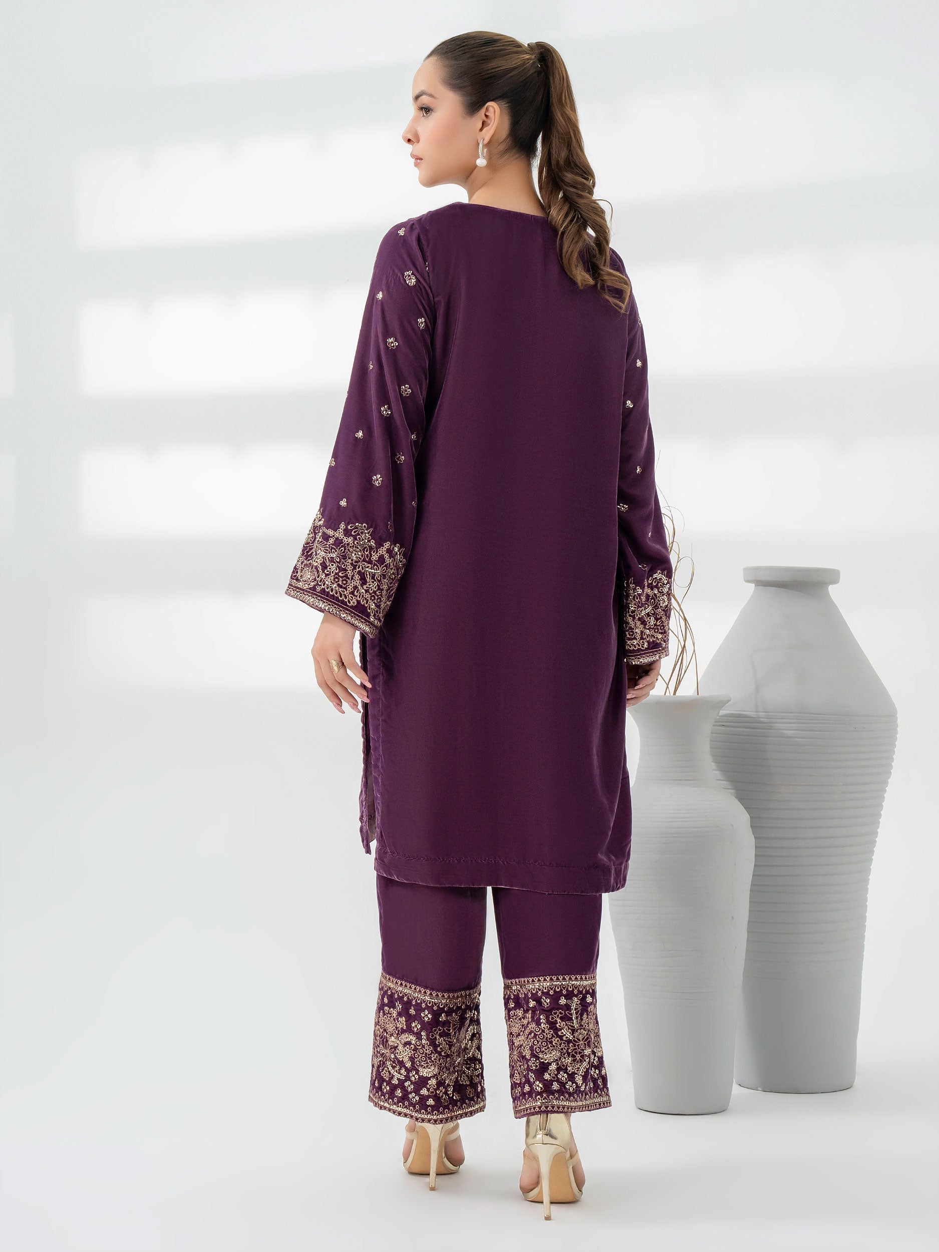 Lime Light | Velvet Pret | V-03 -  Lime Light Ladies Clothes - Original Designer Dress - House of Maryam