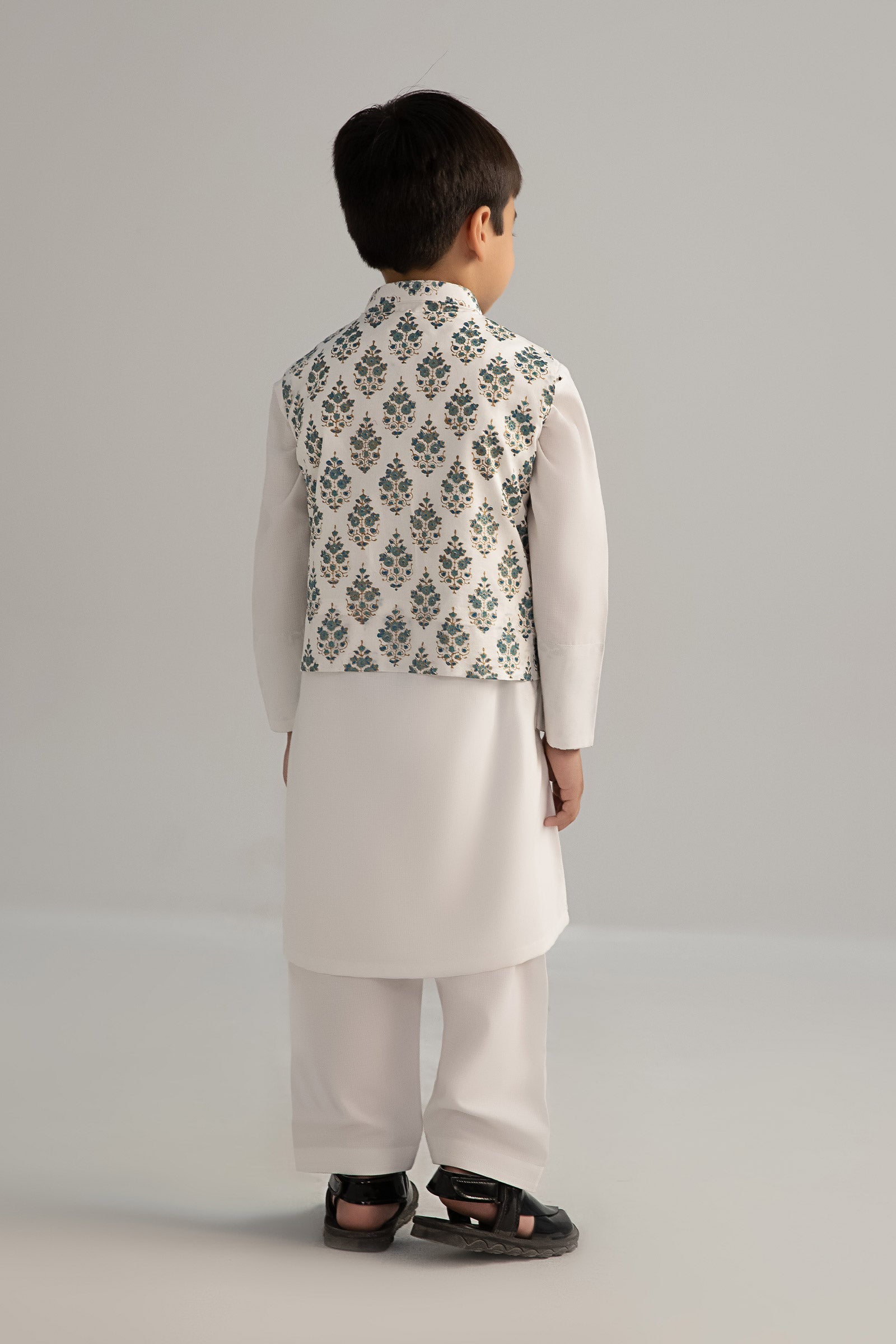 Maria B | Boys | 3 Piece - MBI-3P25-01 (White) -  Maria B Kidswear Complete Suit - Original Designer Dress - House of Maryam