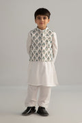 Maria B | Boys | 3 Piece - MBI-3P25-01 (White) -  Maria B Kidswear Complete Suit - Original Designer Dress - House of Maryam