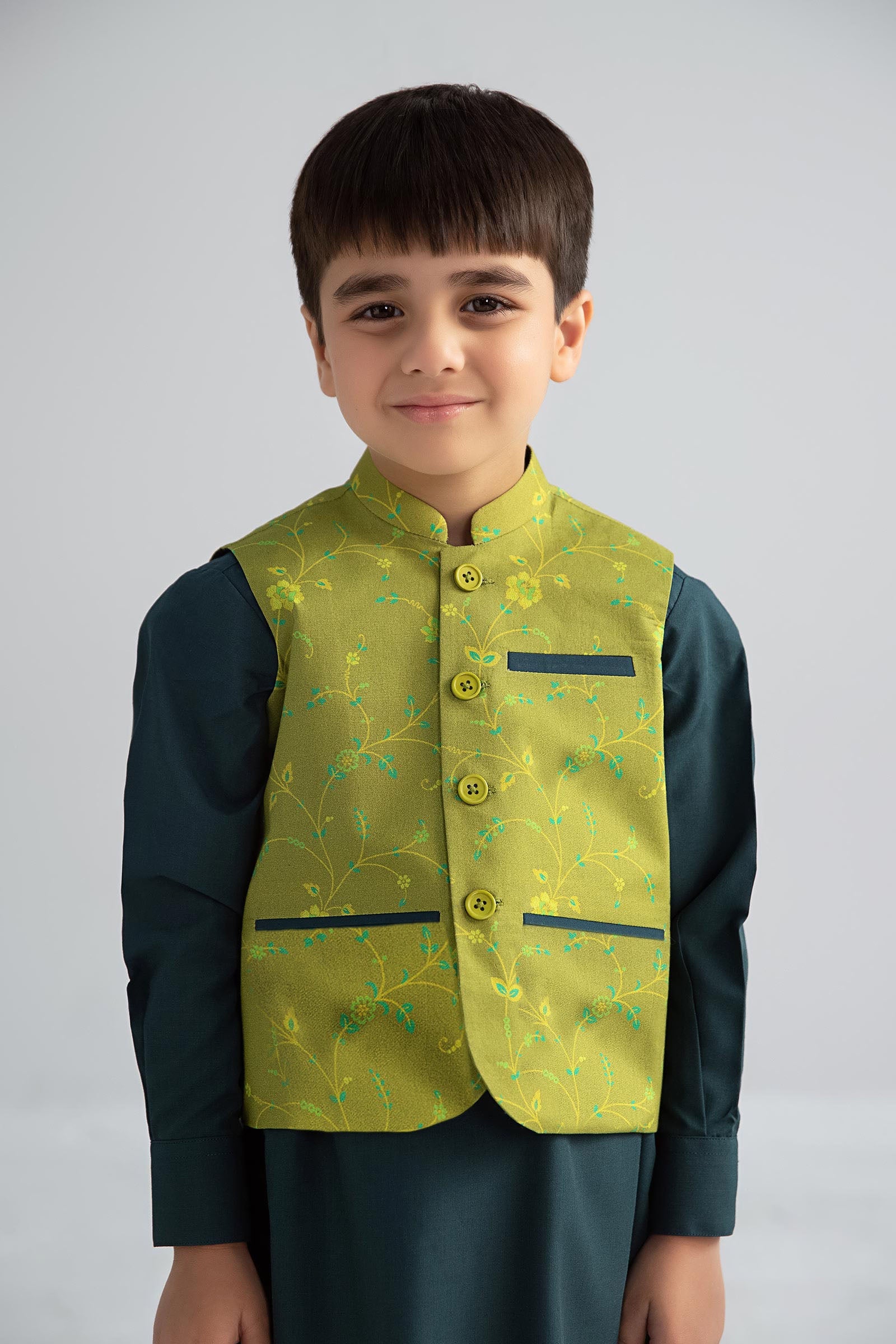 Maria B | Boys | 3 Piece - MBI-3P25-02 (Bottle Green) -  Maria B Kidswear Complete Suit - Original Designer Dress - House of Maryam