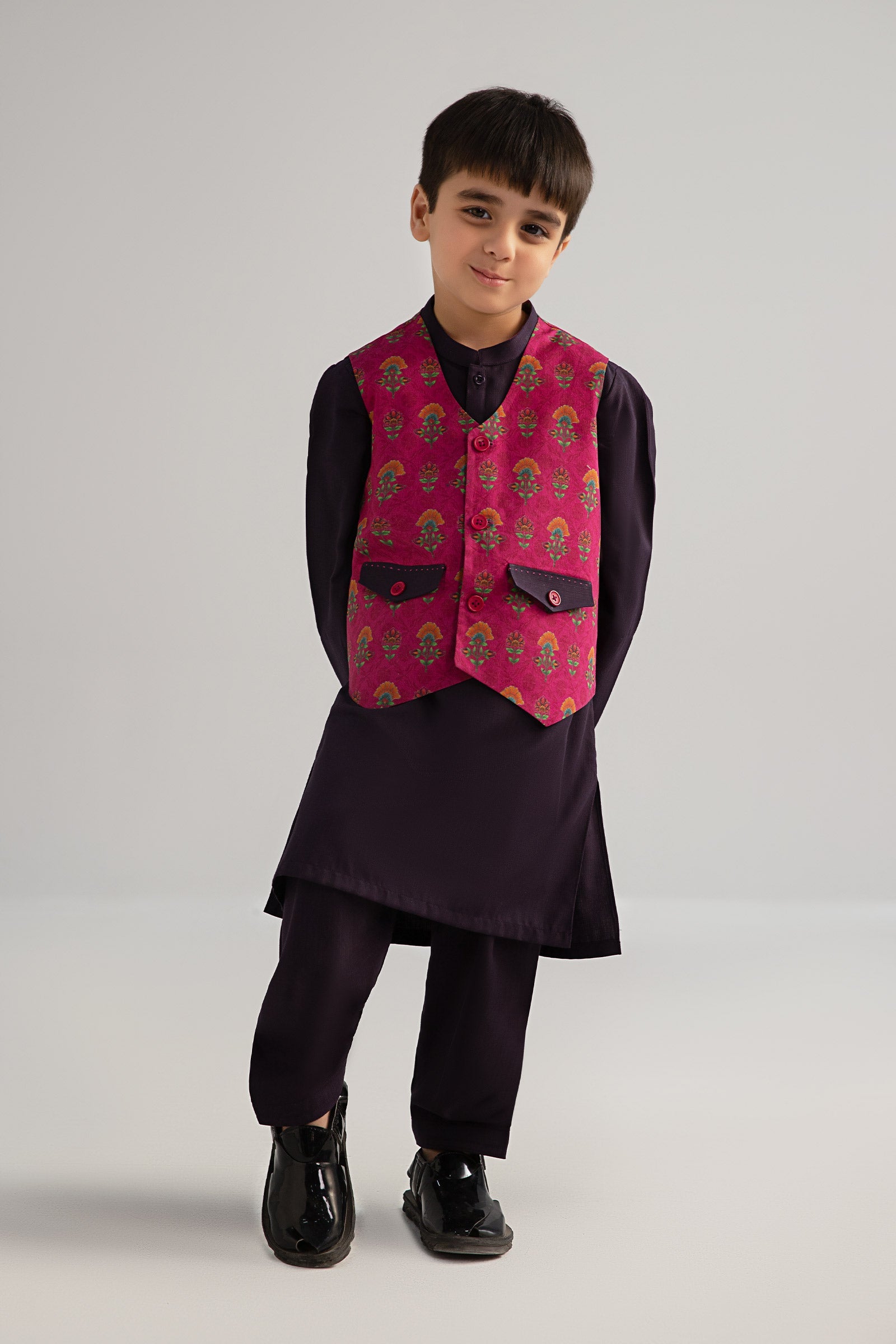 Maria B | Boys | 3 Piece - MBI-3P25-03 (Purple) -  Maria B Kidswear Complete Suit - Original Designer Dress - House of Maryam