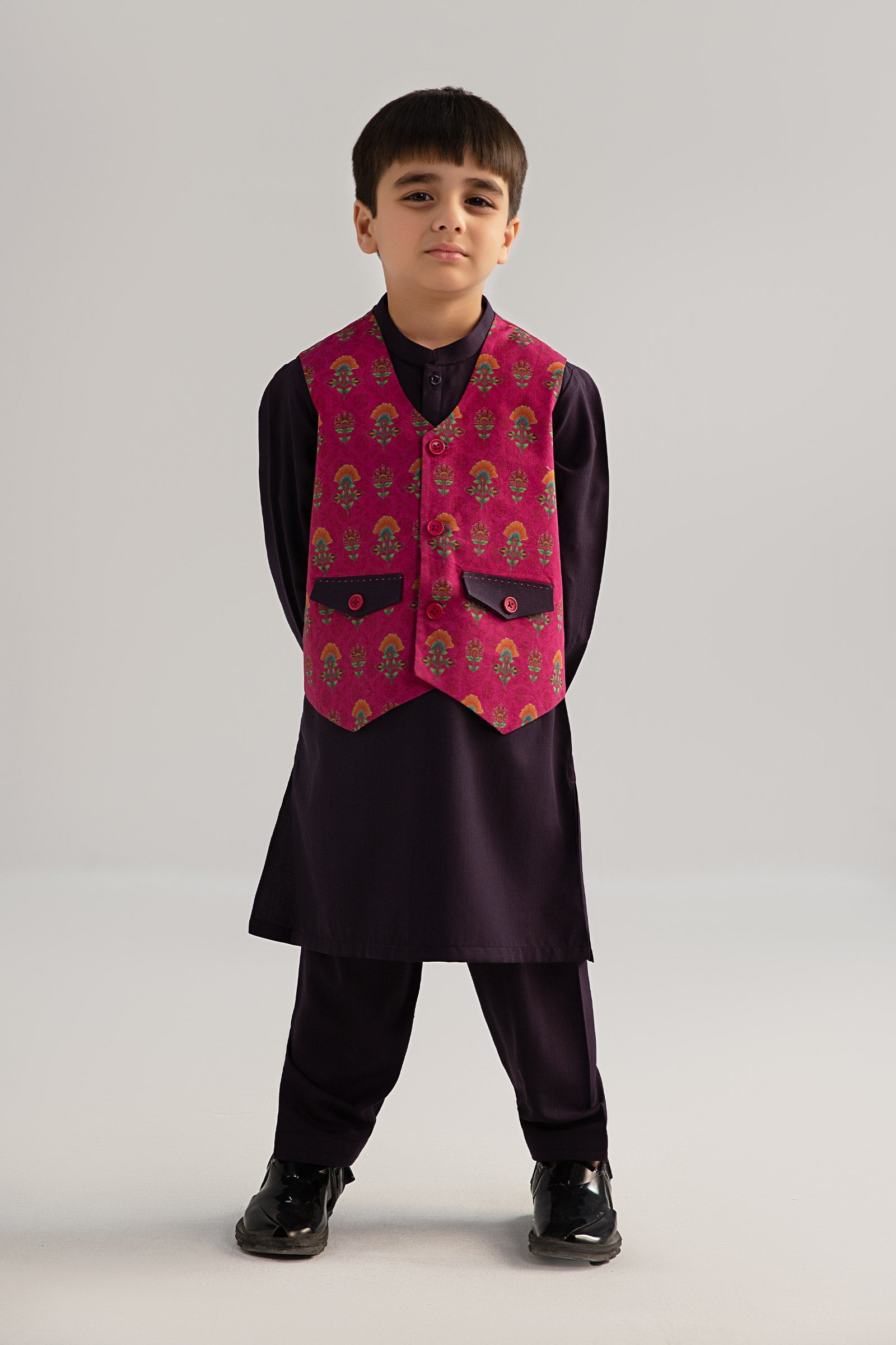 Maria B | Boys | 3 Piece - MBI-3P25-03 (Purple) -  Maria B Kidswear Complete Suit - Original Designer Dress - House of Maryam