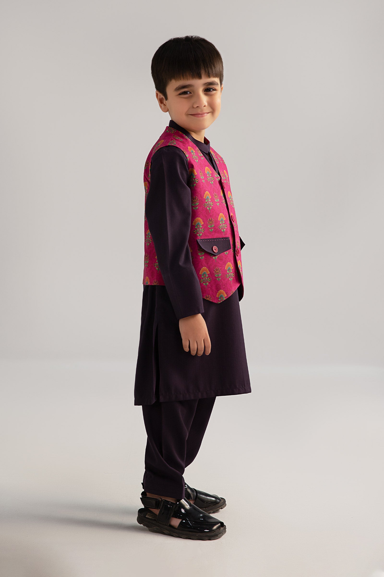 Maria B | Boys | 3 Piece - MBI-3P25-03 (Purple) -  Maria B Kidswear Complete Suit - Original Designer Dress - House of Maryam