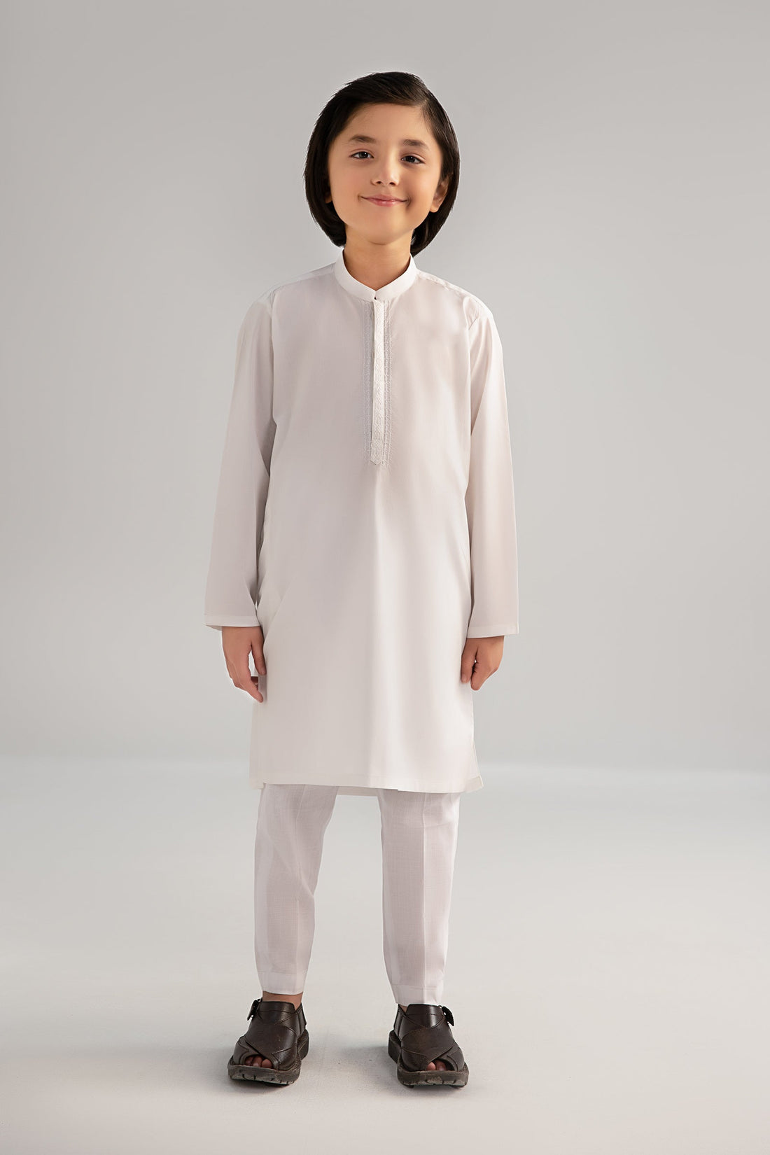 Maria B | Boys | 2 Piece - MBK-2P25-02 (Off White) -  Maria B Kidswear Complete Suit - Original Designer Dress - House of Maryam