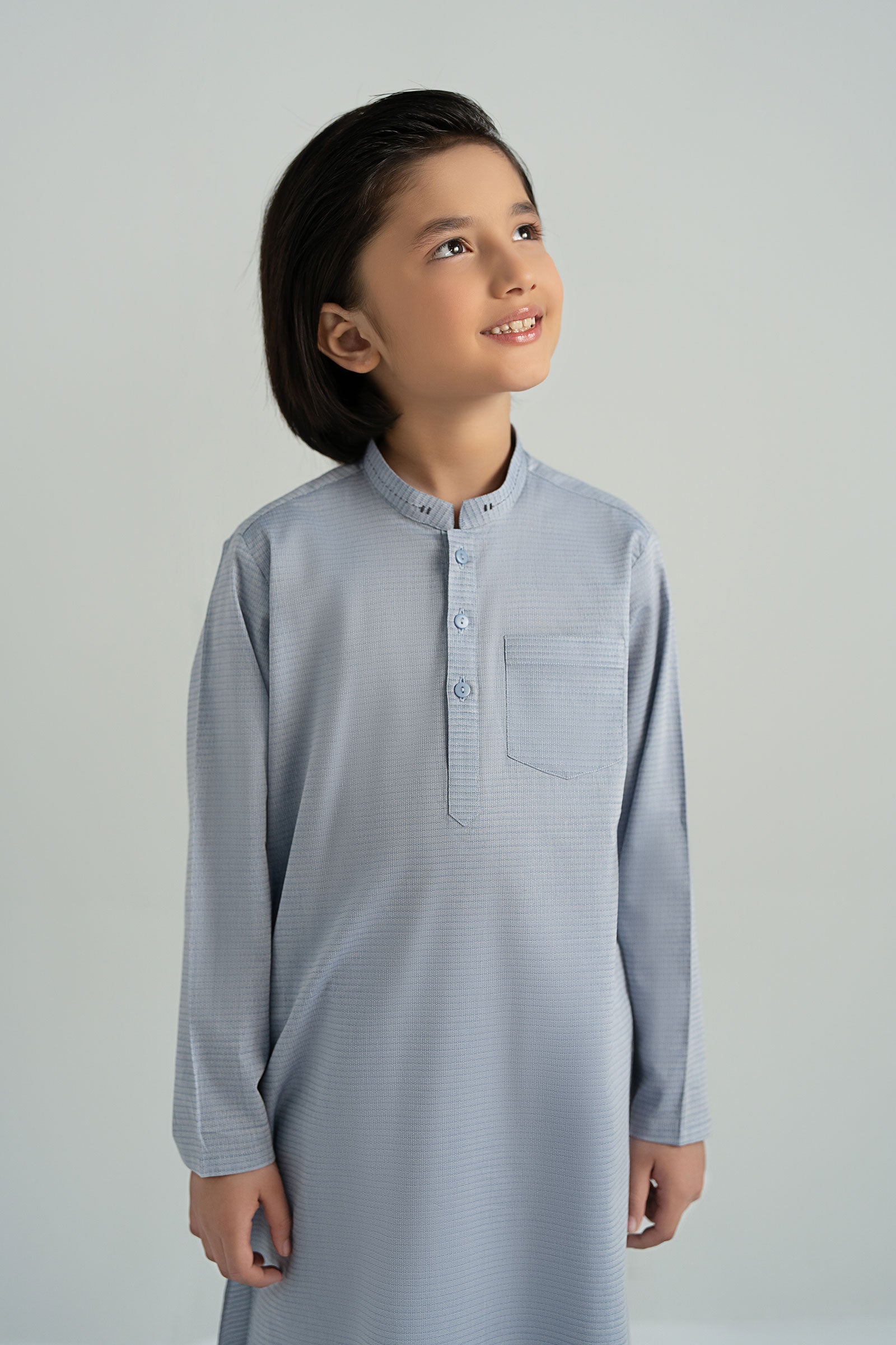 Maria B | Boys | Kurta - MBK-KR25-02 (Denim) -  Maria B Kidswear Kurtas - Original Designer Dress - House of Maryam