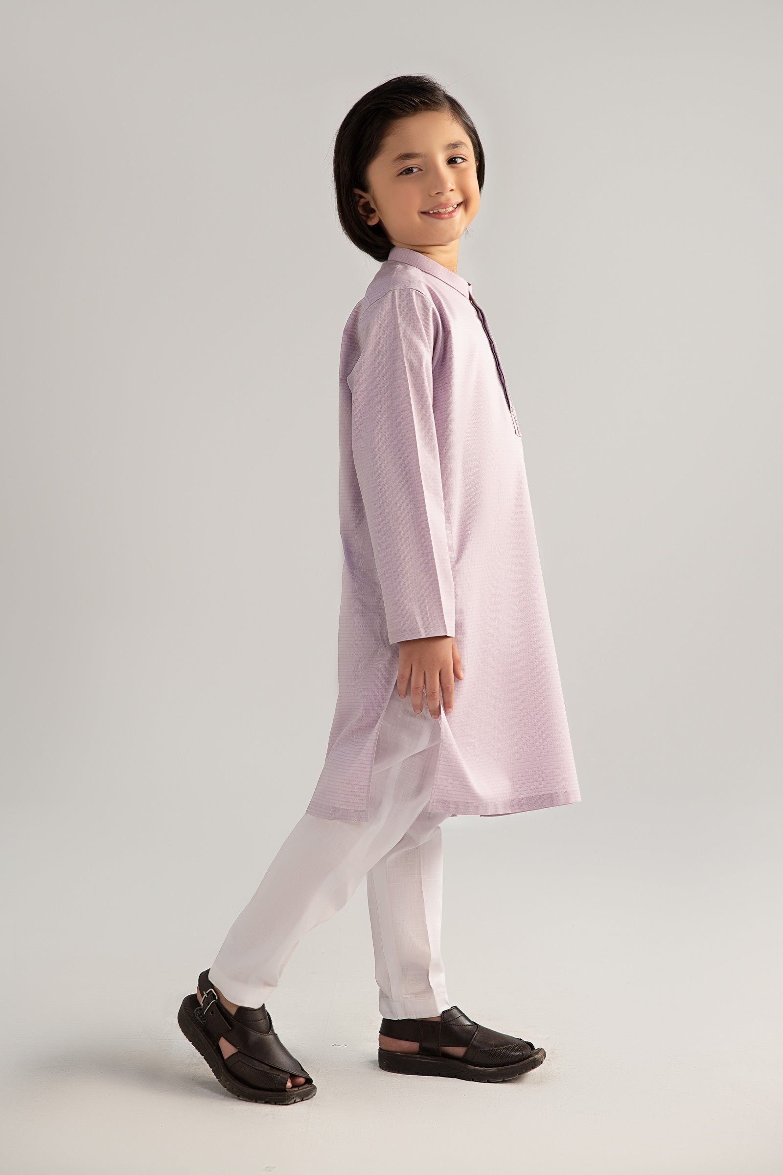 Maria B | Boys | Kurta - MBK-KR25-03 (Light Purple) -  Maria B Kidswear Kurtas - Original Designer Dress - House of Maryam