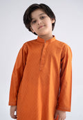 Maria B | Boys | Kurta - MBK-KR25-05 (Rust Orange) -  Maria B Kidswear Kurtas - Original Designer Dress - House of Maryam