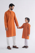 Maria B | Boys | Kurta - MBK-KR25-05 (Rust Orange) -  Maria B Kidswear Kurtas - Original Designer Dress - House of Maryam