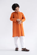 Maria B | Boys | Kurta - MBK-KR25-05 (Rust Orange) -  Maria B Kidswear Kurtas - Original Designer Dress - House of Maryam